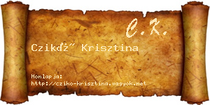 Czikó Krisztina névjegykártya