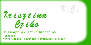 krisztina cziko business card